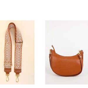 Brown Crescent Crossbody Bag | Genuine Italian Leather | Luxury Shoulder Purse